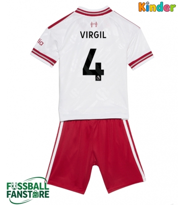 Liverpool Virgil van Dijk #4 Replik Auswärtstrikot Kinder 2026-27 Kurzarm (+ Kurze Hosen)